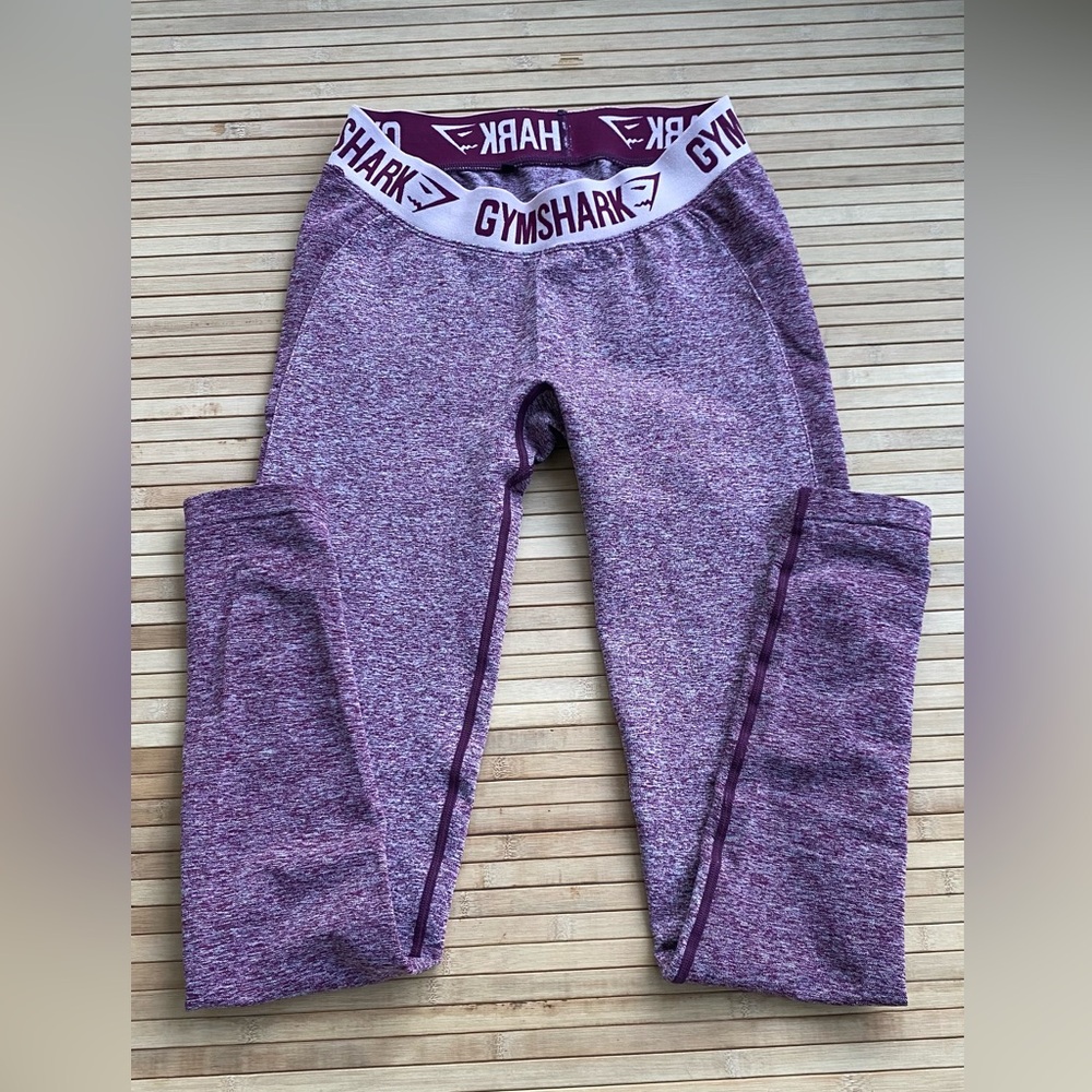 Gymshark Flex Leggings Size M Dark Ruby Marl / Bl… - image 4